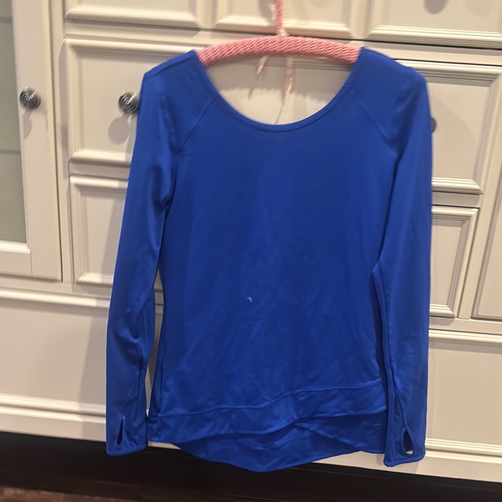 Zella Asymmetrical Blue Blouse
